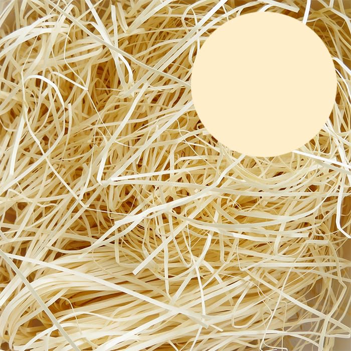 緩衝材 梱包材 紙 ペーパークッション ラッピング材 選べる33色 国内製造 かわいい 1mm巾 500g (02 アイボリー)